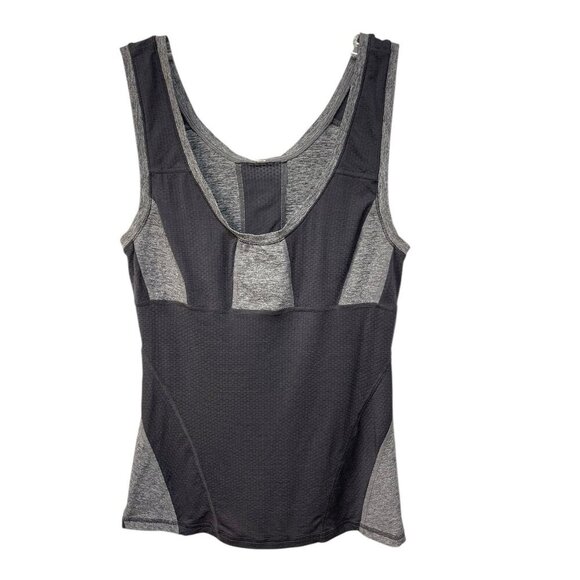 Lululemon Womens Scoop Neck Striped Stretch Knit Tank Top Gray Size 4 - Picture 1 of 4